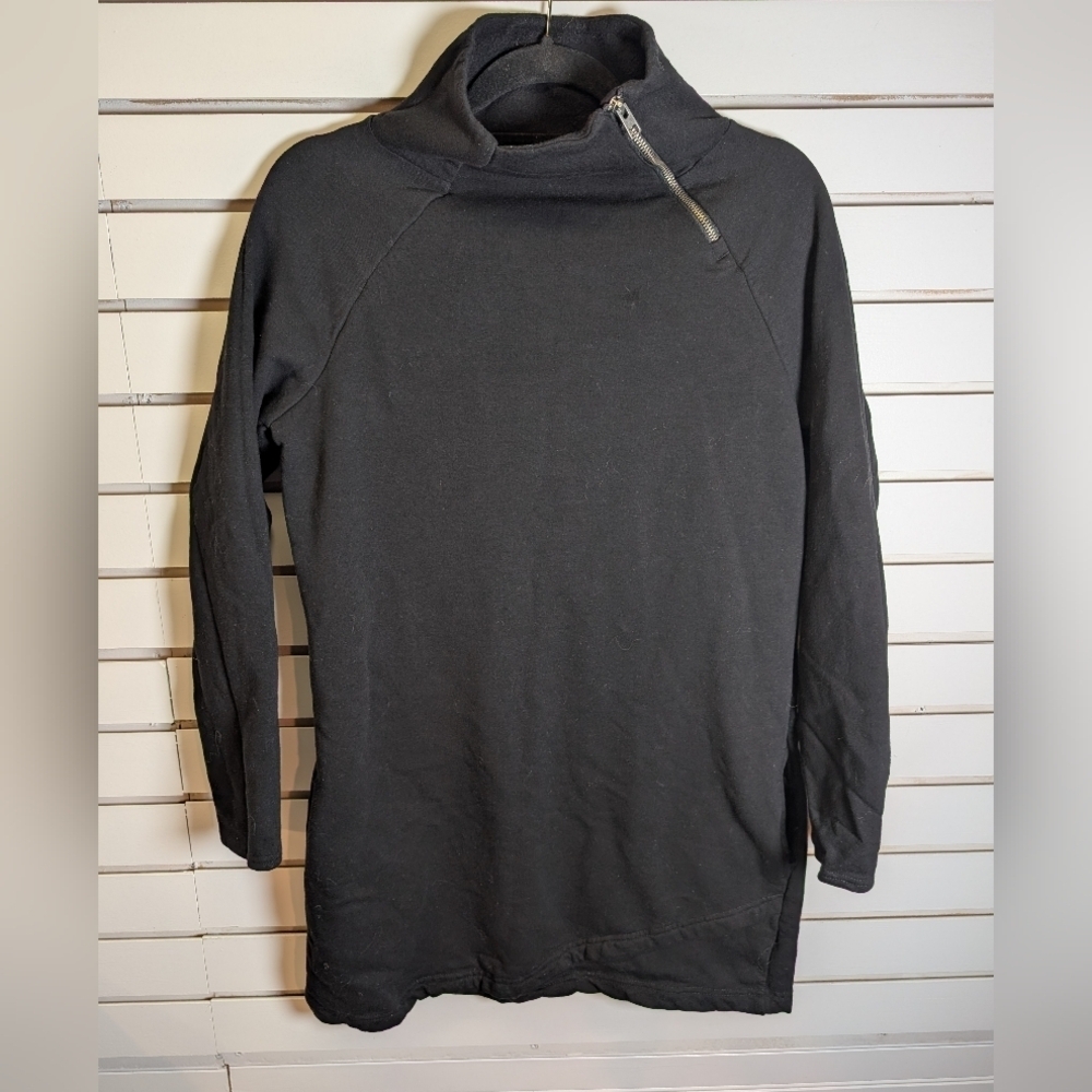 Earth Yoga  Black Stretch Fleece Tunic Dress Size M EUC